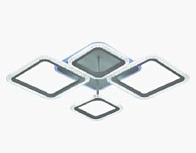 Светильник светодиодный (Люстра) Мелодия Света Квадраты M68624-2+2+1/730-80W CR картинка 